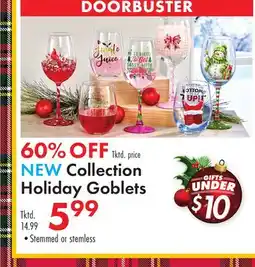 Boscov's NEW Collection Holiday Goblets offer