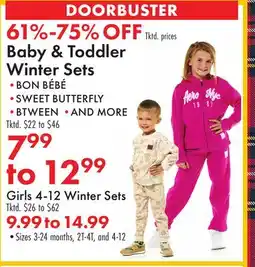 Boscov's Baby & Toddler Winter Sets offer