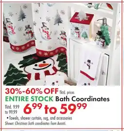 Boscov's ENTIRE STOCK Bath Coordinates offer