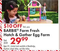 Boscov's BARBIE Farm Fresh Hatch & Gather Egg offer
