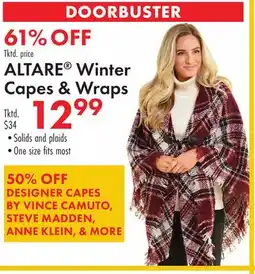 Boscov's ALTARE Winter Capes & Wraps offer