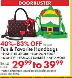 Boscov's Fun & Favorite Handbags offer