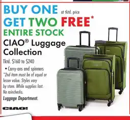 Boscov's ENTIRE STOCK STOCK CIAO Luggage Collection offer