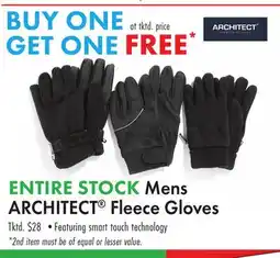 Boscov's ENTIRE STOCK Mens ARCHITECT Fleece Gloves offer