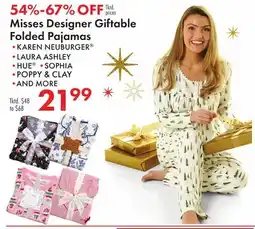 Boscov's Misses Designer Giftable Folded Pajamas offer