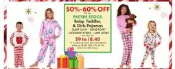 Boscov's ENTIRE STOCK Baby, Toddler, & Girls Pajamas offer