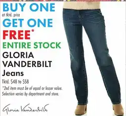Boscov's ENTIRE STOCK GLORIA VANDERBILT Jeans offer