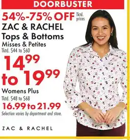 Boscov's ZAC & RACHEL Tops & Bottoms offer