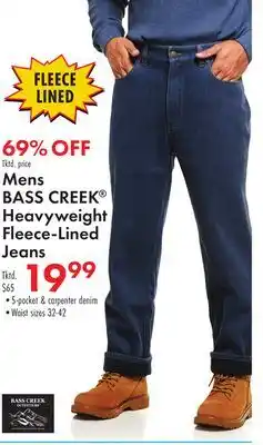Boscov's Mens BASS CREEK Heavyweight Fleece-Lined Jeans offer