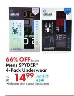 Boscov's Mens SPYDER 4-Pack Underwear offer