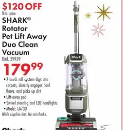 Boscov's SHARK Rotator Pet Lift Away Duo Clean Vacuum offer