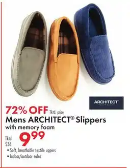 Boscov's Mens ARCHITECT Slippers with memory foam offer