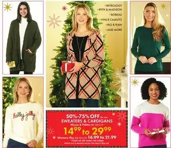 Boscov's SWEATERS & CARDIGANS offer