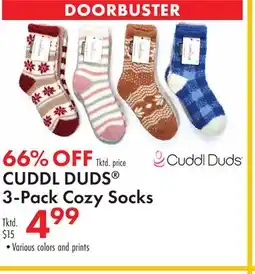 Boscov's CUDDL DUDS 3-Pack Cozy Socks offer