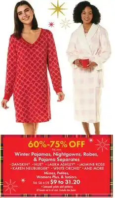 Boscov's Winter Pajamas, Nightgowns, Robes, & Pajama Separates offer