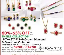 Boscov's ENTIRE COLLECTION NOVA STAR Lab Grown Diamond & Gemstone Collection offer