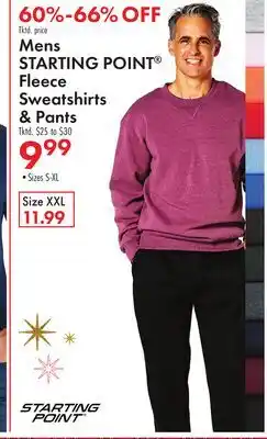 Boscov's Mens STARTING POINT Fleece Sweatshirts & Pants offer