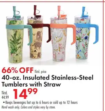 Boscov's 40-oz. Insulated Stainless-Steel Tumblers with Straw offer