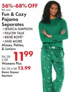 Boscov's Fun & Cozy Pajama Separates offer