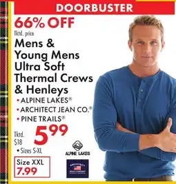 Boscov's Mens & Young Mens Ultra Soft Thermal Crews & Henleys offer