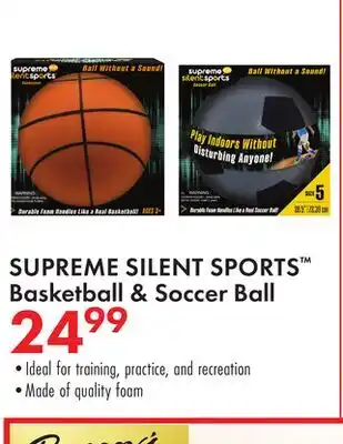 Boscov's SUPREME SILENT SPORTS Basketball & Soccer Ball offer