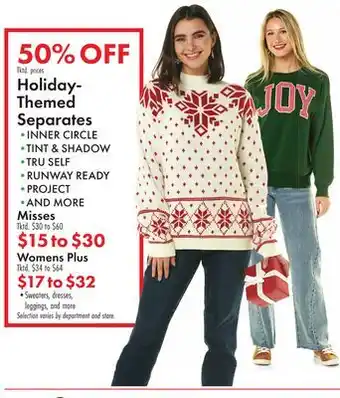Boscov's Holiday-Themed Separates offer