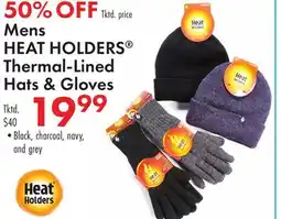 Boscov's Mens HEAT HOLDERS Thermal-Lined Hats & Gloves offer