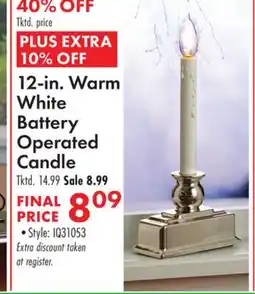 Boscov's 12-in. Warm White Battery Operated Candle offer