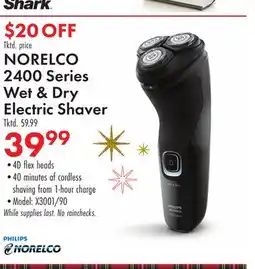 Boscov's NORELCO 2400 Series Wet & Dry Electric Shaver offer