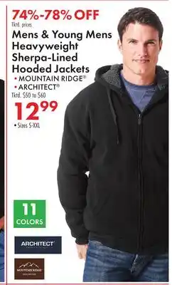 Boscov's Mens & Young Mens Heavyweight Sherpa-Lined Hooded Jackets offer