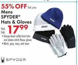 Boscov's Mens SPYDER Hats & Gloves offer