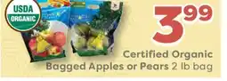 Weis Markets Certified Organic Bagged Apples or Pears offer