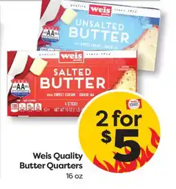 Weis Markets Weis Quality Butter Quarters offer
