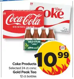 Weis Markets Coke Products Selected 24 ct cans Gold Peak Tea 12 ct bottles offer