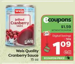 Weis Markets Weis Quality Cranberry Sauce offer