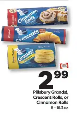 Weis Markets Pillsbury Grands!, Crescent Rolls, or Cinnamon Rolls offer