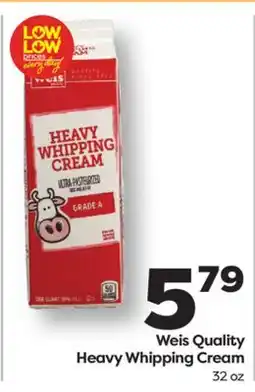 Weis Markets Weis Quality Heavy Whipping Cream offer