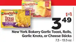 Weis Markets New York Bakery Garlic Toast, Rolls, Garlic Knots, or Cheese Sticks offer