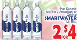 Bravo Supermarkets SMARTWATER 1 Ltr. Btls offer