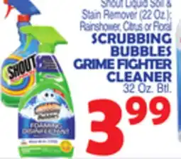 Bravo Supermarkets SCRUBBING BUBBLES GRIME FIGHTER CLEANER, 32 Oz. Btl offer