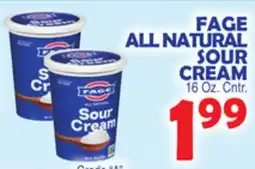 Bravo Supermarkets FAGE ALL NATURAL SOUR CREAM offer