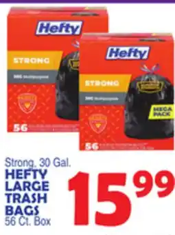Bravo Supermarkets HEFTY LARGE TRASH BAGS offer