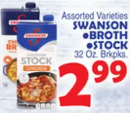 Bravo Supermarkets SWANSON BROTH, STOCK offer