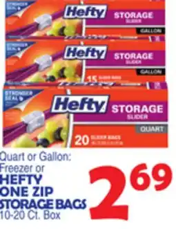 Bravo Supermarkets HEFTY ONE ZIP STORAGE BAGS offer