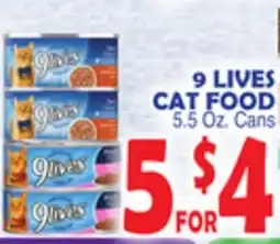 Bravo Supermarkets 9 LIVES CAT FOOD offer