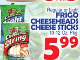 Bravo Supermarkets FRIGO CHEESEHEADS CHEESE STICKS offer