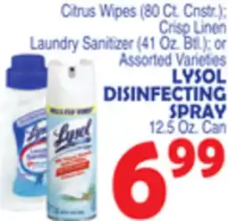Bravo Supermarkets LYSOL DISINFECTING SPRAY offer