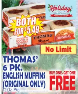 Bravo Supermarkets THOMAS' 6 PK offer