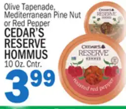 Bravo Supermarkets CEDAR'S RESERVE HOMMUS offer