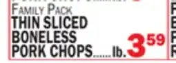 Bravo Supermarkets THIN SLICED BONELESS PORK CHOPS offer